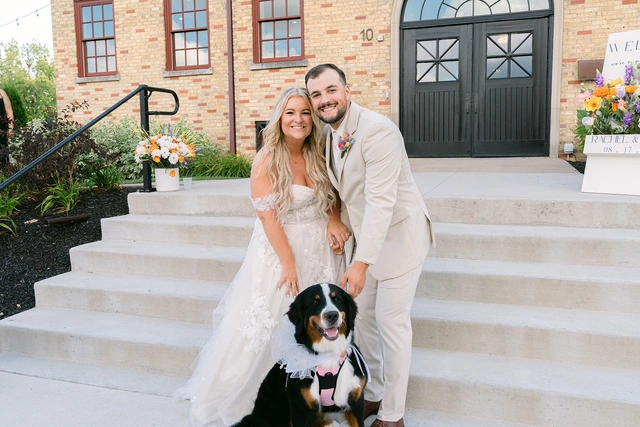 Picture With Dog of Honor at 10 South Entrance